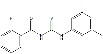 N-(3,5-dimethylphenyl)-N'-(2-fluorobenzoyl)thiourea Struktur