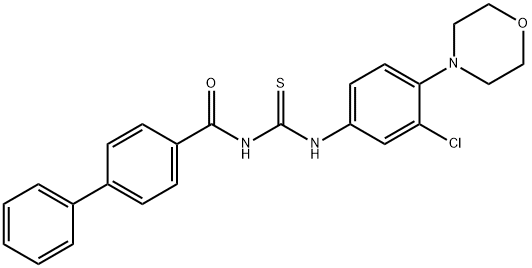 4-[({[3-chloro-4-(4-morpholinyl)anilino]carbothioyl}amino)carbonyl]-1,1'-biphenyl Struktur