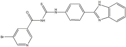 N-[4-(1H-benzimidazol-2-yl)phenyl]-N'-[(5-bromo-3-pyridinyl)carbonyl]thiourea Struktur