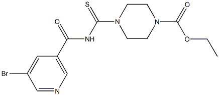 ethyl 4-({[(5-bromo-3-pyridinyl)carbonyl]amino}carbothioyl)-1-piperazinecarboxylate Struktur