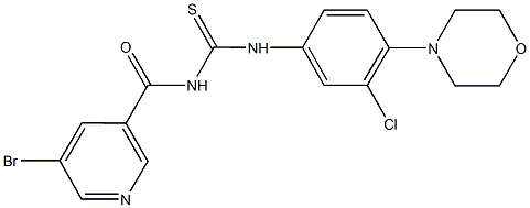 N-[(5-bromo-3-pyridinyl)carbonyl]-N'-[3-chloro-4-(4-morpholinyl)phenyl]thiourea Struktur