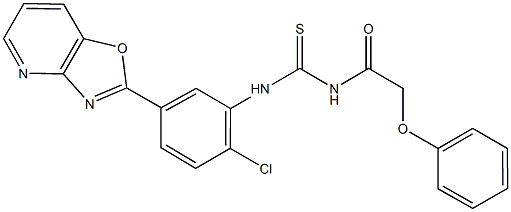 N-(2-chloro-5-[1,3]oxazolo[4,5-b]pyridin-2-ylphenyl)-N'-(phenoxyacetyl)thiourea Struktur