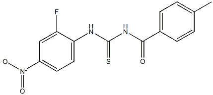 N-{2-fluoro-4-nitrophenyl}-N'-(4-methylbenzoyl)thiourea Struktur