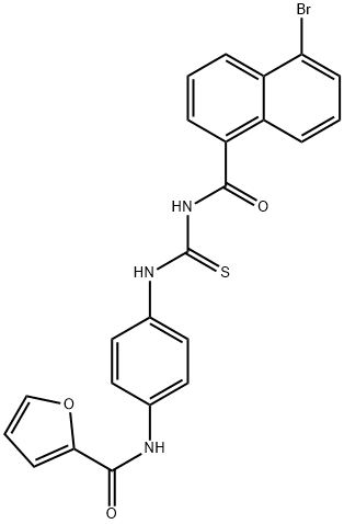 N-[4-({[(5-bromo-1-naphthoyl)amino]carbothioyl}amino)phenyl]-2-furamide Struktur