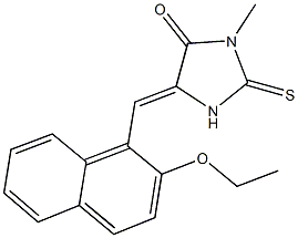 5-[(2-ethoxy-1-naphthyl)methylene]-3-methyl-2-thioxo-4-imidazolidinone Struktur