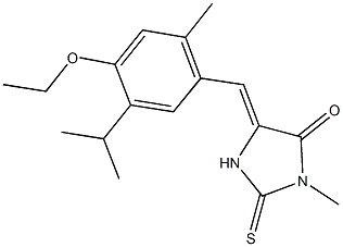 5-(4-ethoxy-5-isopropyl-2-methylbenzylidene)-3-methyl-2-thioxo-4-imidazolidinone Struktur