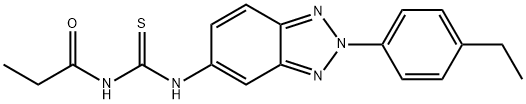 N-[2-(4-ethylphenyl)-2H-1,2,3-benzotriazol-5-yl]-N'-propionylthiourea Struktur