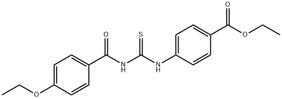 ethyl 4-{[({[4-(ethyloxy)phenyl]carbonyl}amino)carbothioyl]amino}benzoate Struktur