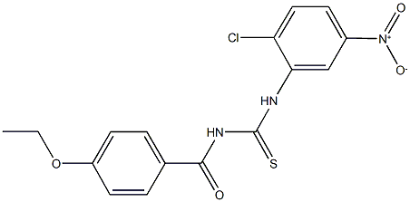 N-{2-chloro-5-nitrophenyl}-N'-(4-ethoxybenzoyl)thiourea Struktur