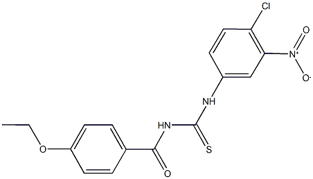 N-{4-chloro-3-nitrophenyl}-N'-{[4-(ethyloxy)phenyl]carbonyl}thiourea Struktur