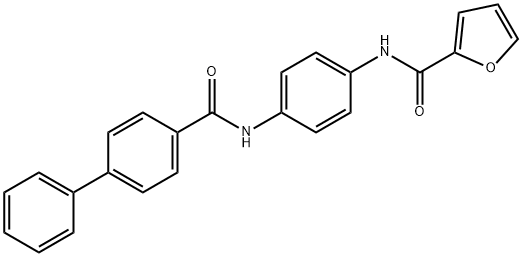 N-{4-[([1,1'-biphenyl]-4-ylcarbonyl)amino]phenyl}-2-furamide Struktur