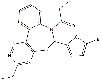 6-(5-bromo-2-thienyl)-3-(methylsulfanyl)-7-propionyl-6,7-dihydro[1,2,4]triazino[5,6-d][3,1]benzoxazepine Struktur