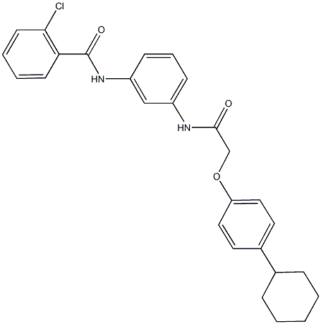 2-chloro-N-(3-{[(4-cyclohexylphenoxy)acetyl]amino}phenyl)benzamide Struktur