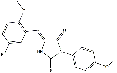 5-(5-bromo-2-methoxybenzylidene)-3-(4-methoxyphenyl)-2-thioxo-4-imidazolidinone Struktur