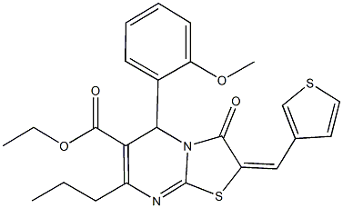 ethyl 5-(2-methoxyphenyl)-3-oxo-7-propyl-2-(3-thienylmethylene)-2,3-dihydro-5H-[1,3]thiazolo[3,2-a]pyrimidine-6-carboxylate Struktur