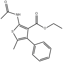 ethyl 2-(acetylamino)-5-methyl-4-phenyl-3-thiophenecarboxylate Struktur