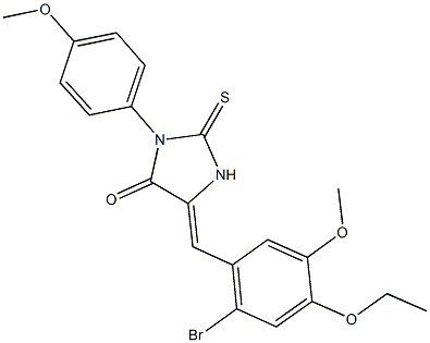 5-(2-bromo-4-ethoxy-5-methoxybenzylidene)-3-(4-methoxyphenyl)-2-thioxo-4-imidazolidinone Struktur