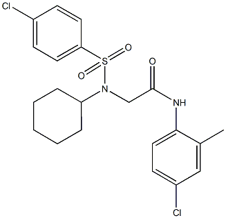 N-(4-chloro-2-methylphenyl)-2-[[(4-chlorophenyl)sulfonyl](cyclohexyl)amino]acetamide Struktur