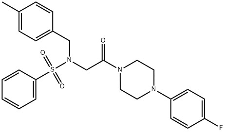 N-{2-[4-(4-fluorophenyl)-1-piperazinyl]-2-oxoethyl}-N-(4-methylbenzyl)benzenesulfonamide Struktur