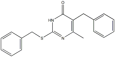 5-benzyl-2-(benzylsulfanyl)-6-methyl-4(3H)-pyrimidinone Struktur