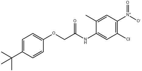 2-(4-tert-butylphenoxy)-N-{5-chloro-4-nitro-2-methylphenyl}acetamide Struktur