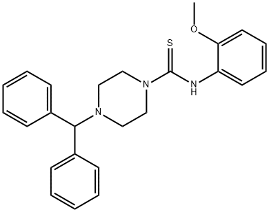 4-benzhydryl-N-(2-methoxyphenyl)-1-piperazinecarbothioamide Struktur