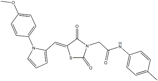 2-(5-{[1-(4-methoxyphenyl)-1H-pyrrol-2-yl]methylene}-2,4-dioxo-1,3-thiazolidin-3-yl)-N-(4-methylphenyl)acetamide Struktur