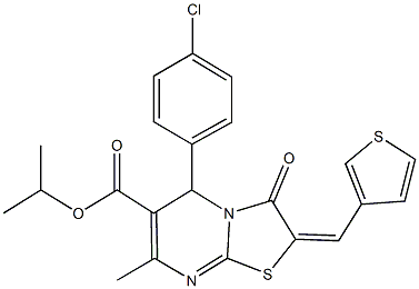 isopropyl 5-(4-chlorophenyl)-7-methyl-3-oxo-2-(3-thienylmethylene)-2,3-dihydro-5H-[1,3]thiazolo[3,2-a]pyrimidine-6-carboxylate Struktur