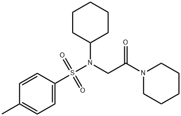 N-cyclohexyl-4-methyl-N-[2-oxo-2-(1-piperidinyl)ethyl]benzenesulfonamide Struktur