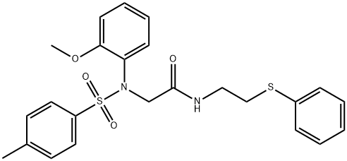 2-{2-methoxy[(4-methylphenyl)sulfonyl]anilino}-N-[2-(phenylsulfanyl)ethyl]acetamide Struktur