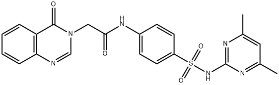 N-(4-{[(4,6-dimethyl-2-pyrimidinyl)amino]sulfonyl}phenyl)-2-(4-oxo-3(4H)-quinazolinyl)acetamide Struktur