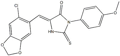 5-[(6-chloro-1,3-benzodioxol-5-yl)methylene]-3-(4-methoxyphenyl)-2-thioxo-4-imidazolidinone Struktur