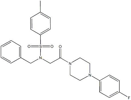 N-benzyl-N-{2-[4-(4-fluorophenyl)-1-piperazinyl]-2-oxoethyl}-4-methylbenzenesulfonamide Struktur