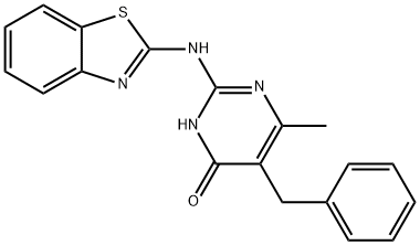 2-(1,3-benzothiazol-2-ylamino)-5-benzyl-6-methyl-4(1H)-pyrimidinone Struktur