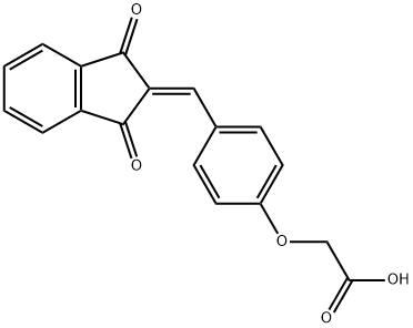 {4-[(1,3-dioxo-1,3-dihydro-2H-inden-2-ylidene)methyl]phenoxy}acetic acid Struktur