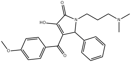 1-[3-(dimethylamino)propyl]-3-hydroxy-4-(4-methoxybenzoyl)-5-phenyl-1,5-dihydro-2H-pyrrol-2-one Struktur