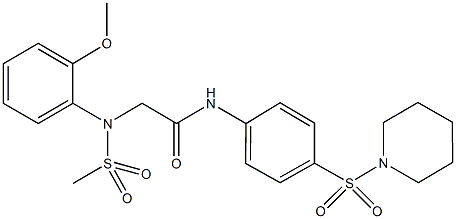 2-[2-methoxy(methylsulfonyl)anilino]-N-[4-(1-piperidinylsulfonyl)phenyl]acetamide Struktur