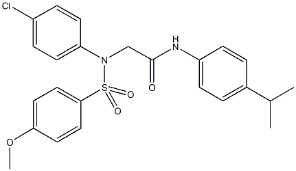 2-{4-chloro[(4-methoxyphenyl)sulfonyl]anilino}-N-(4-isopropylphenyl)acetamide Struktur