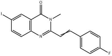 2-[2-(4-fluorophenyl)vinyl]-6-iodo-3-methyl-4(3H)-quinazolinone Struktur