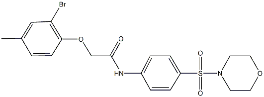 2-(2-bromo-4-methylphenoxy)-N-[4-(4-morpholinylsulfonyl)phenyl]acetamide Struktur