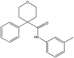 N-(3-methylphenyl)-4-phenyltetrahydro-2H-pyran-4-carboxamide Struktur