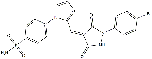 4-(2-{[1-(4-bromophenyl)-3,5-dioxo-4-pyrazolidinylidene]methyl}-1H-pyrrol-1-yl)benzenesulfonamide Struktur