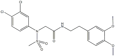 2-[3,4-dichloro(methylsulfonyl)anilino]-N-[2-(3,4-dimethoxyphenyl)ethyl]acetamide Struktur