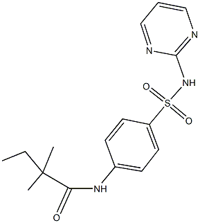 2,2-dimethyl-N-{4-[(2-pyrimidinylamino)sulfonyl]phenyl}butanamide Struktur