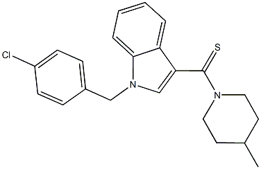 1-(4-chlorobenzyl)-3-[(4-methyl-1-piperidinyl)carbothioyl]-1H-indole Struktur