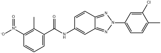 N-[2-(3-chloro-4-methylphenyl)-2H-1,2,3-benzotriazol-5-yl]-3-nitro-2-methylbenzamide Struktur