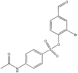 2-bromo-4-formylphenyl 4-(acetylamino)benzenesulfonate Struktur