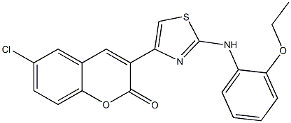 6-chloro-3-[2-(2-ethoxyanilino)-1,3-thiazol-4-yl]-2H-chromen-2-one Struktur