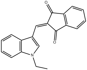 2-[(1-ethyl-1H-indol-3-yl)methylene]-1H-indene-1,3(2H)-dione Struktur