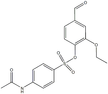 2-ethoxy-4-formylphenyl 4-(acetylamino)benzenesulfonate Struktur